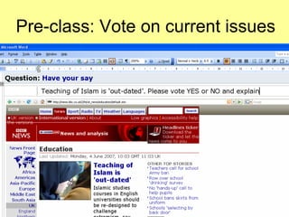 Pre-class: Vote on current issues 