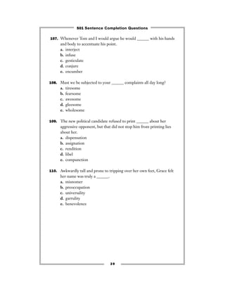 sentence completion exercises
