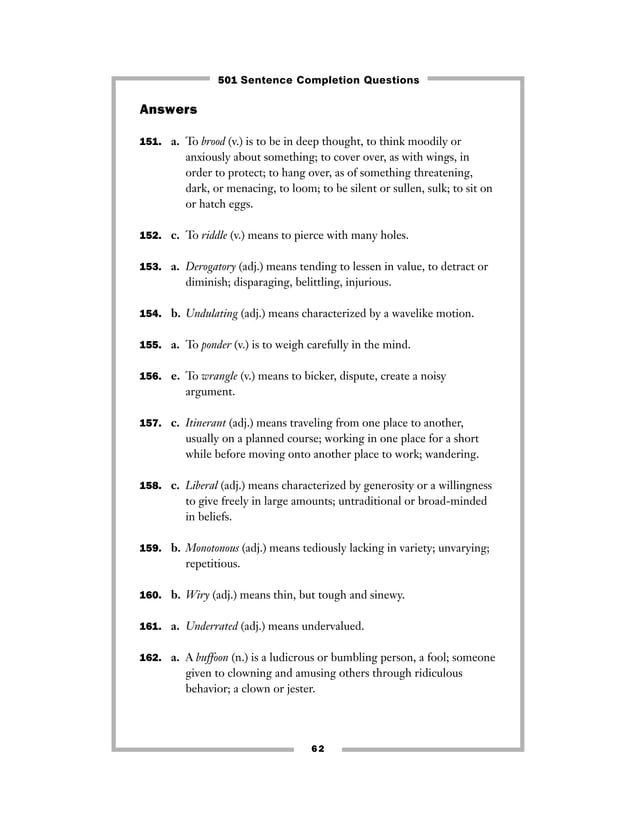 Sentence Completion Exercises PDF Sentence Completion Exercises PDF