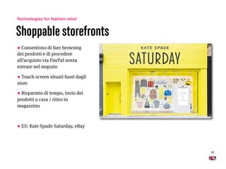 33
Shoppable storefronts
• Consentono di fare browsing
dei prodotti e di procedere
all’acquisto via PayPal senza
entrare n...