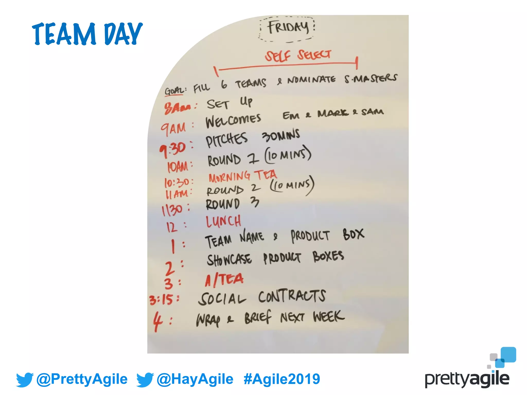 @PrettyAgile @HayAgile #Agile2019
TEAM DAY
 