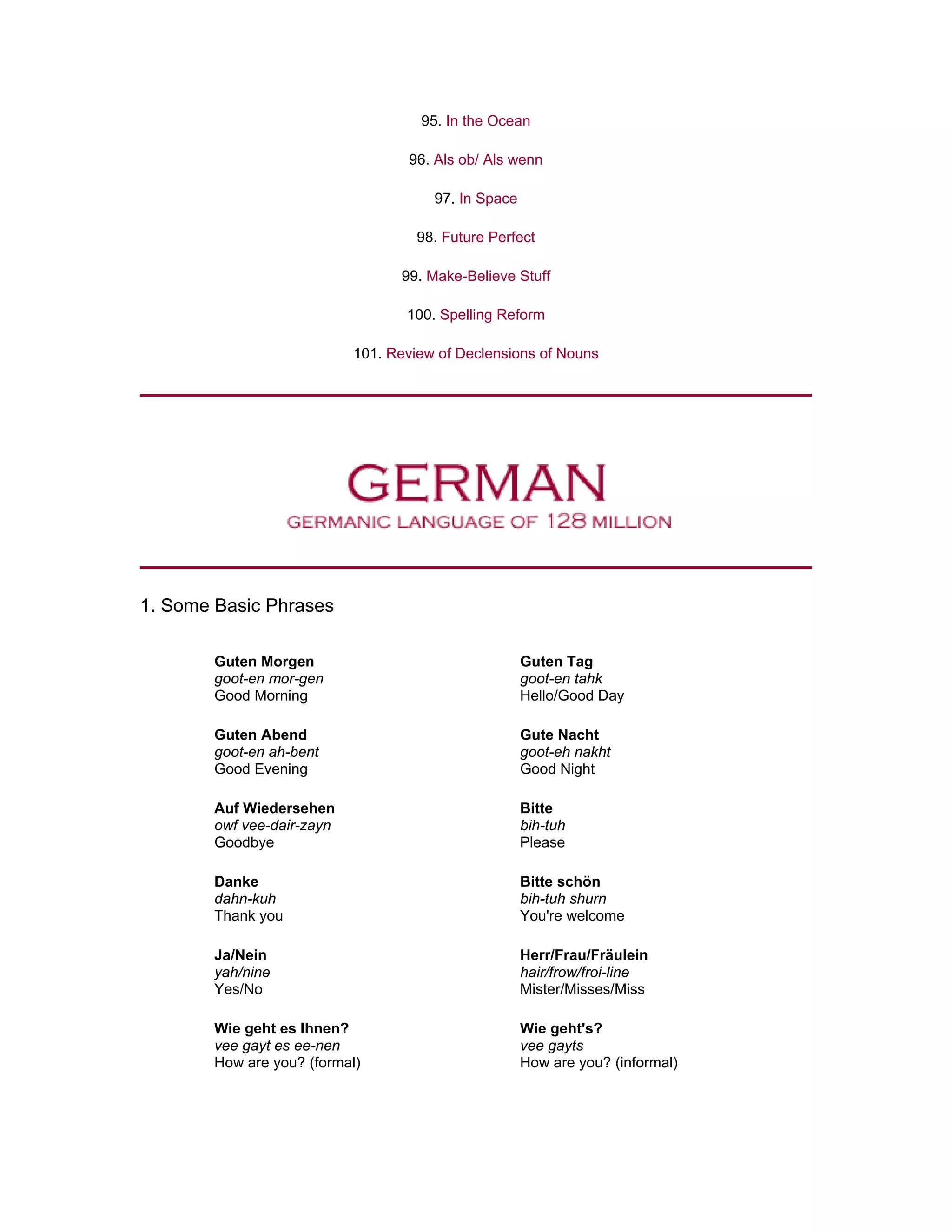 Learning german grammar & Vocabulary
