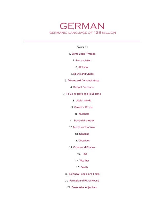 Learning german grammar &amp; Vocabulary