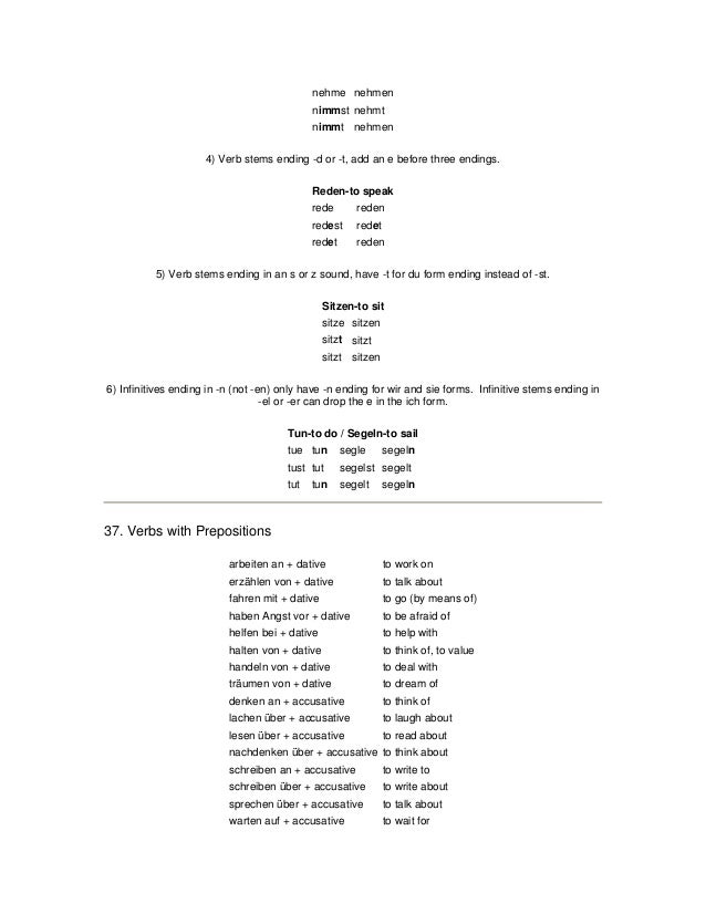 learning german grammar vocabulary infinitive form german