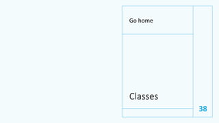 Classes
Go home
38
 