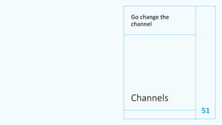 Channels
Go change the
channel
51
 
