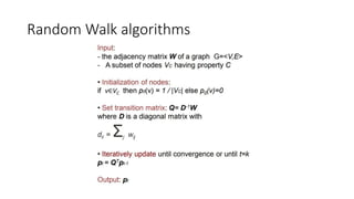 Random Walk algorithms
 