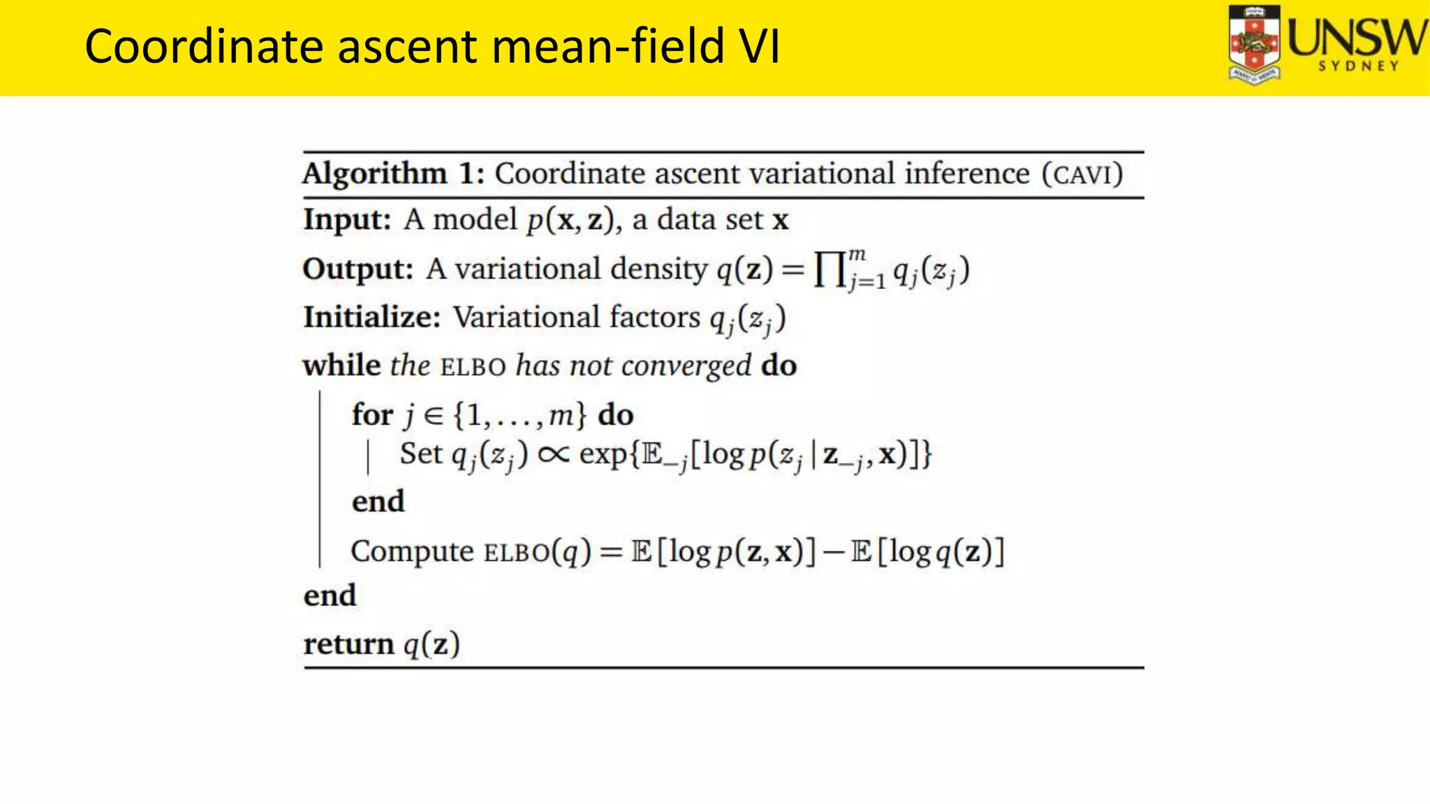 Coordinate ascent mean-field VI
 