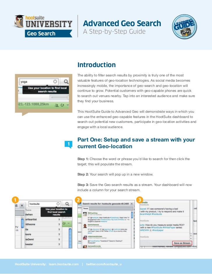 Hootsuite advanced geo search a step by step learning guide