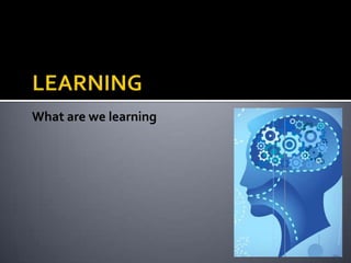 What are we learning
 