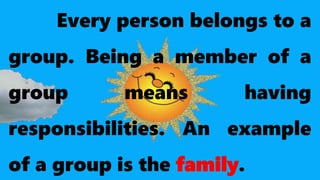 Responsibility Group Topic Learning how to become responsible | PPTX