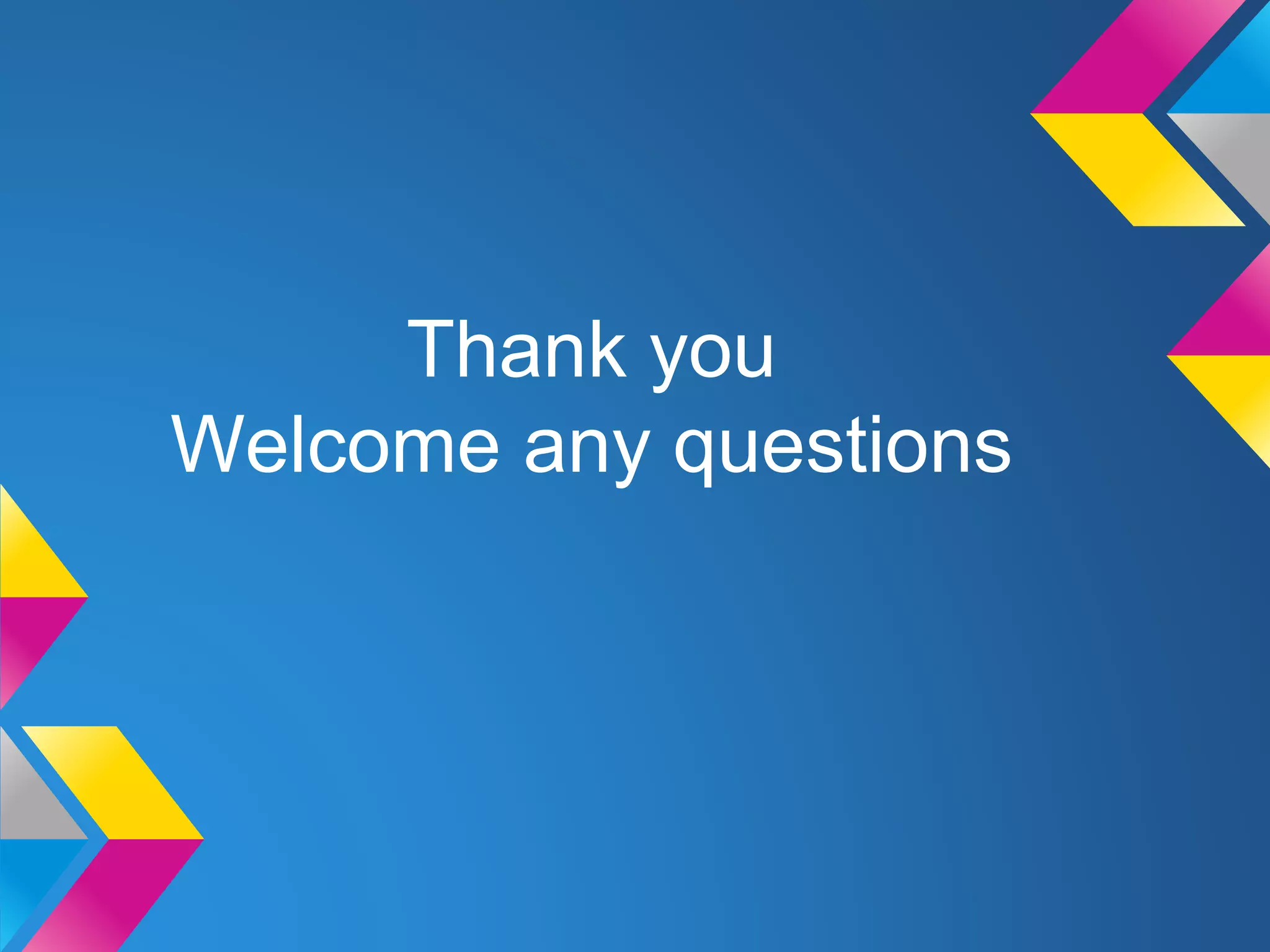 Thank you
Welcome any questions
 