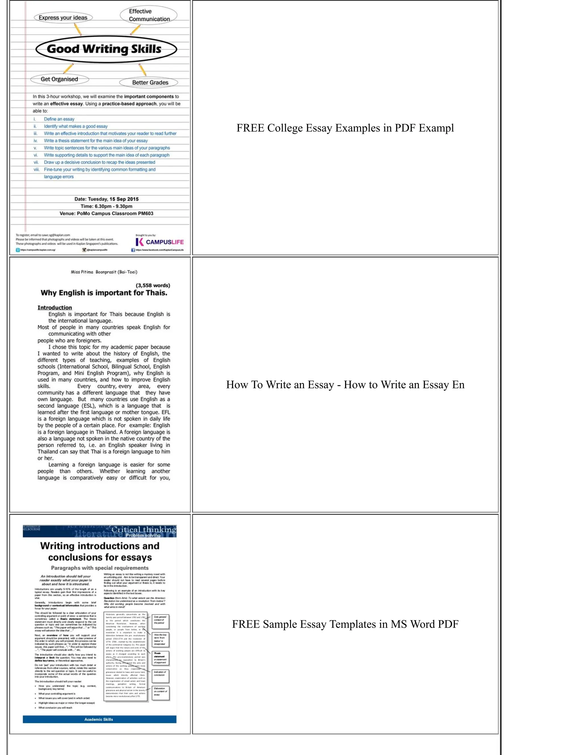 FREE College Essay Examples in PDF Exampl
How To Write an Essay - How to Write an Essay En
FREE Sample Essay Templates in MS Word PDF
 