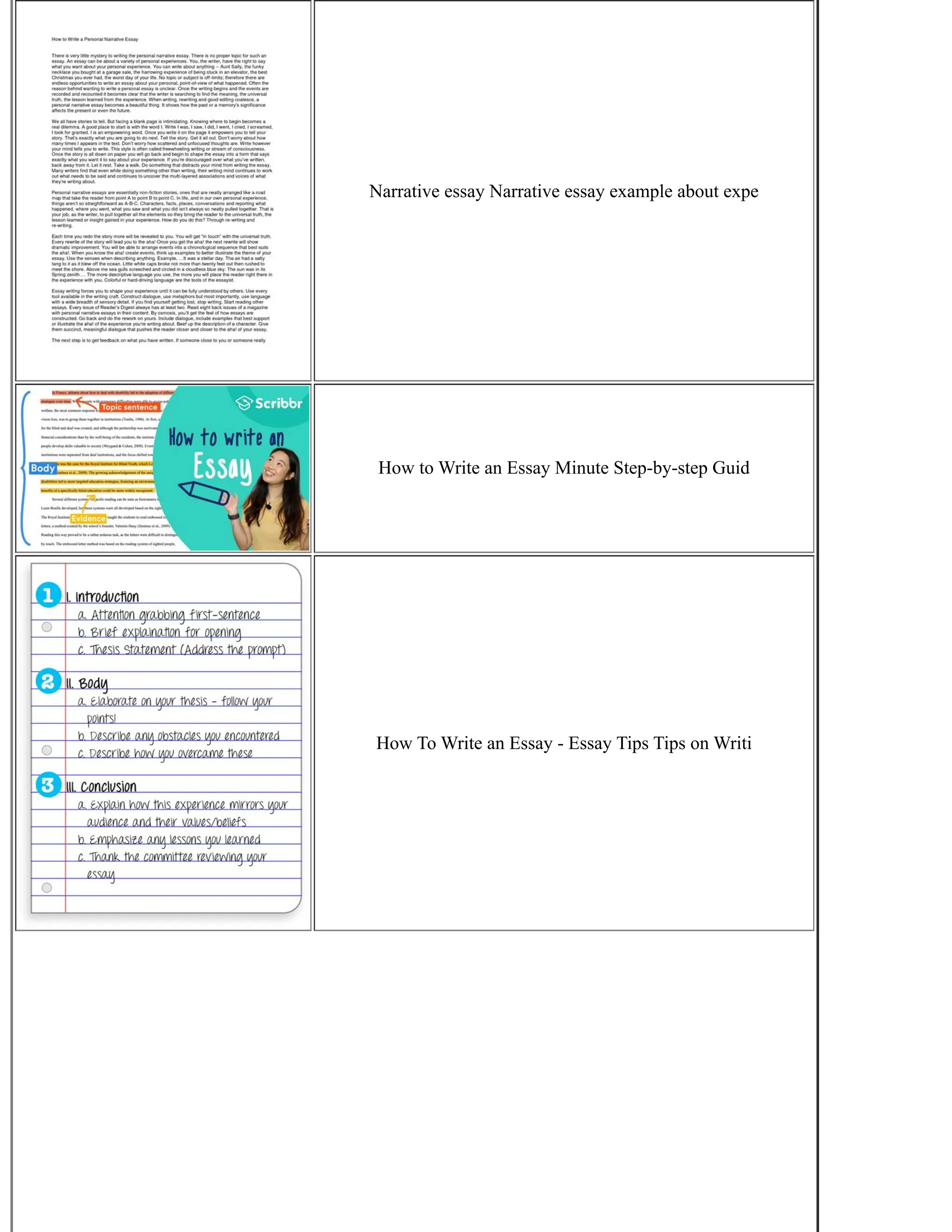 Narrative essay Narrative essay example about expe
How to Write an Essay Minute Step-by-step Guid
How To Write an Essay - Essay Tips Tips on Writi
 