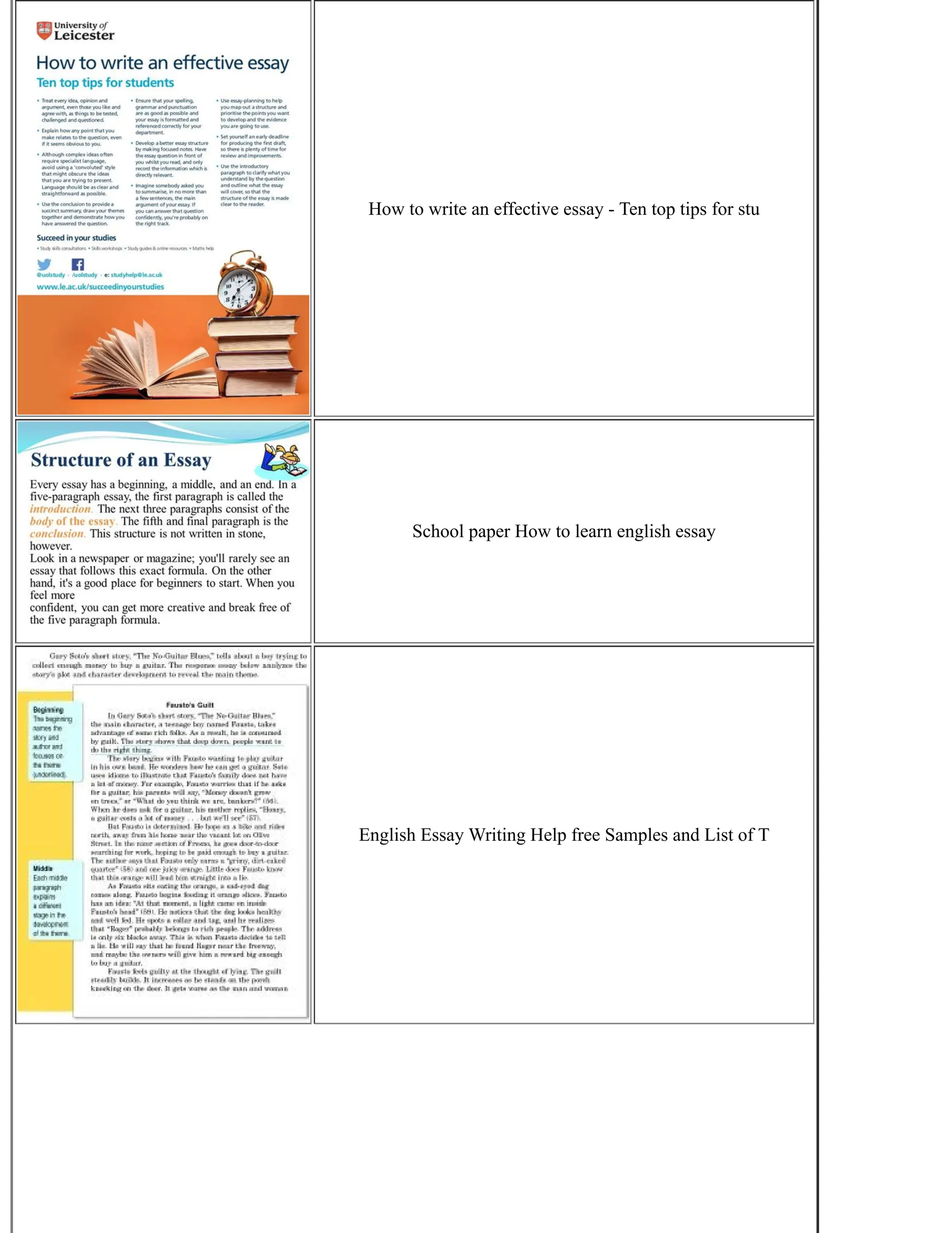 How to write an effective essay - Ten top tips for stu
School paper How to learn english essay
English Essay Writing Help free Samples and List of T
 