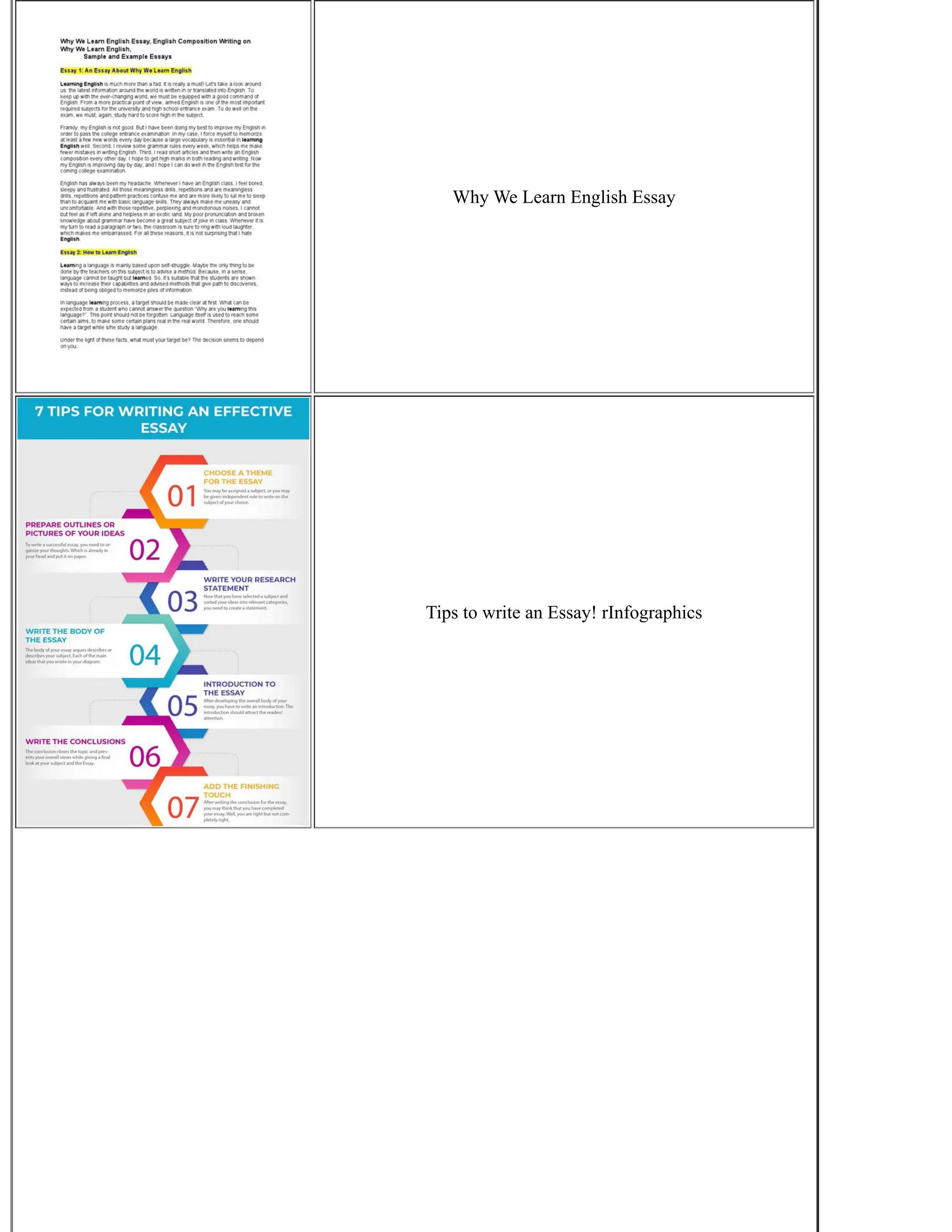 Why We Learn English Essay
Tips to write an Essay! rInfographics
 