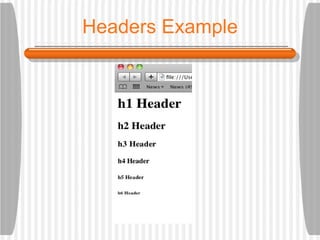 Headers Example 