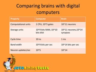 Comparing brains with digital computers