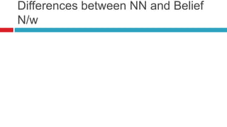 Differences between NN and Belief
N/w
 