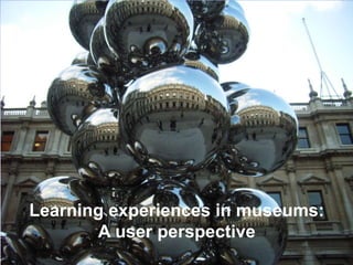 Learning experiences in museums:
A user perspective
 