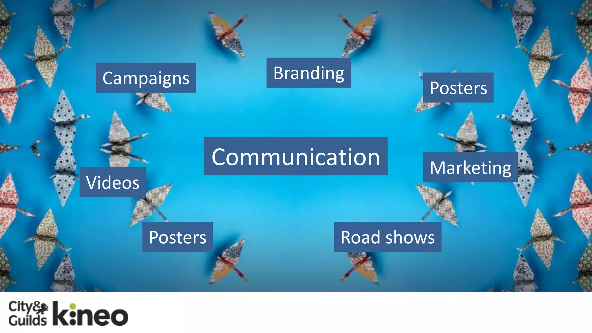 The L&D Skills Challenge 
Posters 
Branding 
• Business consultancy 
• Knowledge mgt, content curation, performance support 
• OD, change management, Communication 
performance solutions 
• Blended designs – social, games, mobile, coaching, webinars 
• Tech savvy, application of new learning technologies 
• Communications and marketing 
• Prepare and pitch business cases 
• Measure real business impact 
Campaigns 
Marketing 
Videos 
Posters Road shows 
 