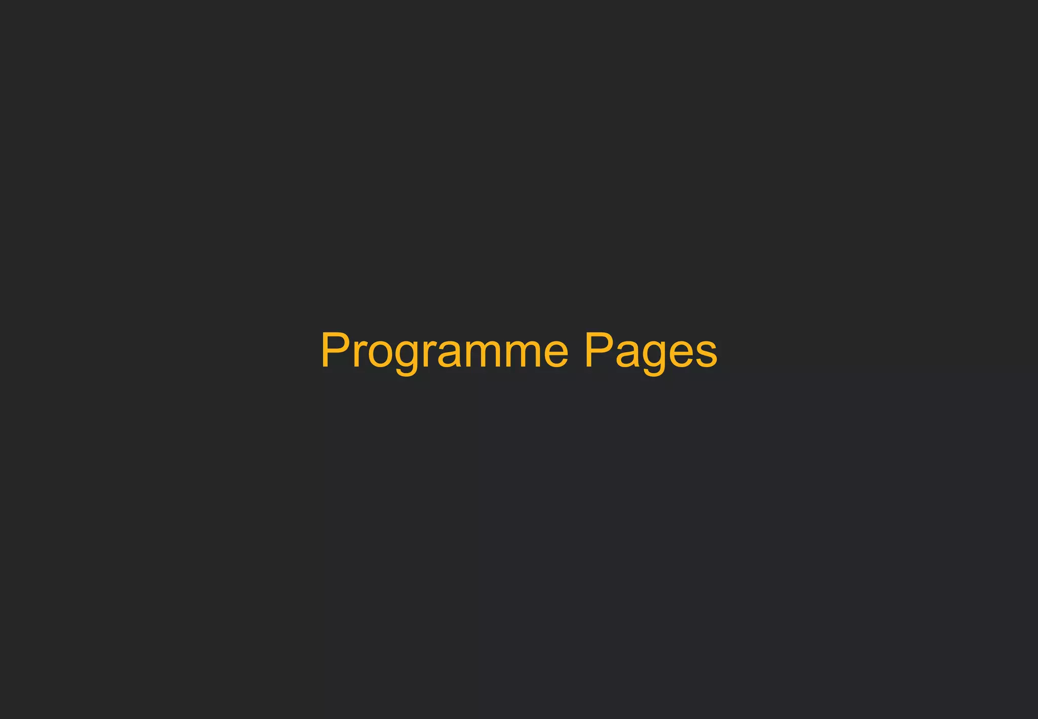 Programme Pages 
 