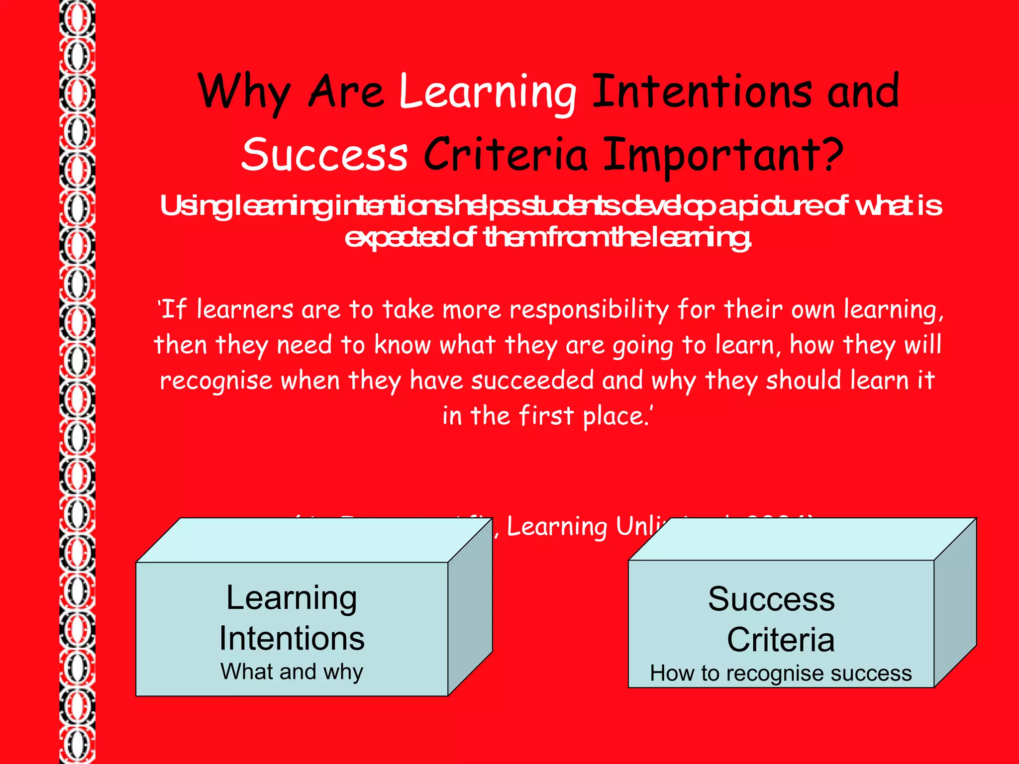 Learning Intentions Tk | PPT
