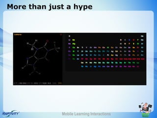 More than just a hype




             Mobile Learning Interactions
 