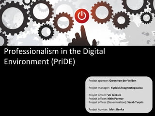 Professionalism in the Digital Environment (PriDE)