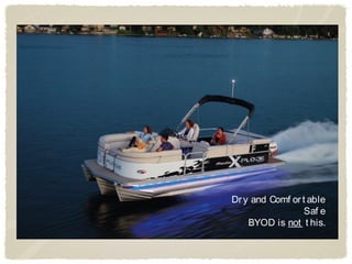 Dr y and Comf or t able
                  Saf e
    BYOD is not t his.
 