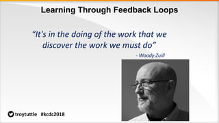 Learning Through Feedback Loops
“It's in the doing of the work that we
discover the work we must do”
- Woody Zuill
troytuttle #kcdc2018
 
