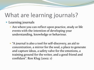 Learning Journals | PPTX