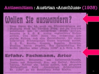 Antisemitism : Austrian «Anschluss» (1938)
40
 