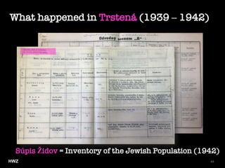 What happened in Trstená (1939 ‒ 1942)
Súpis Židov = Inventory of the Jewish Population (1942)
44HWZ
 