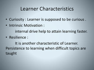 Learning & learner characteristics | PPT