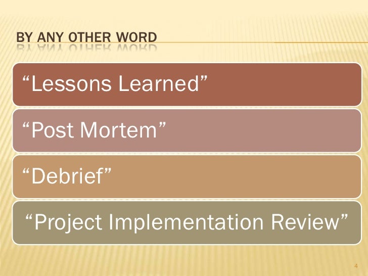 post mortem project