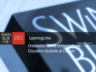 LearningLinks Orientation for HE Undergraduate Education students at Lilydale  