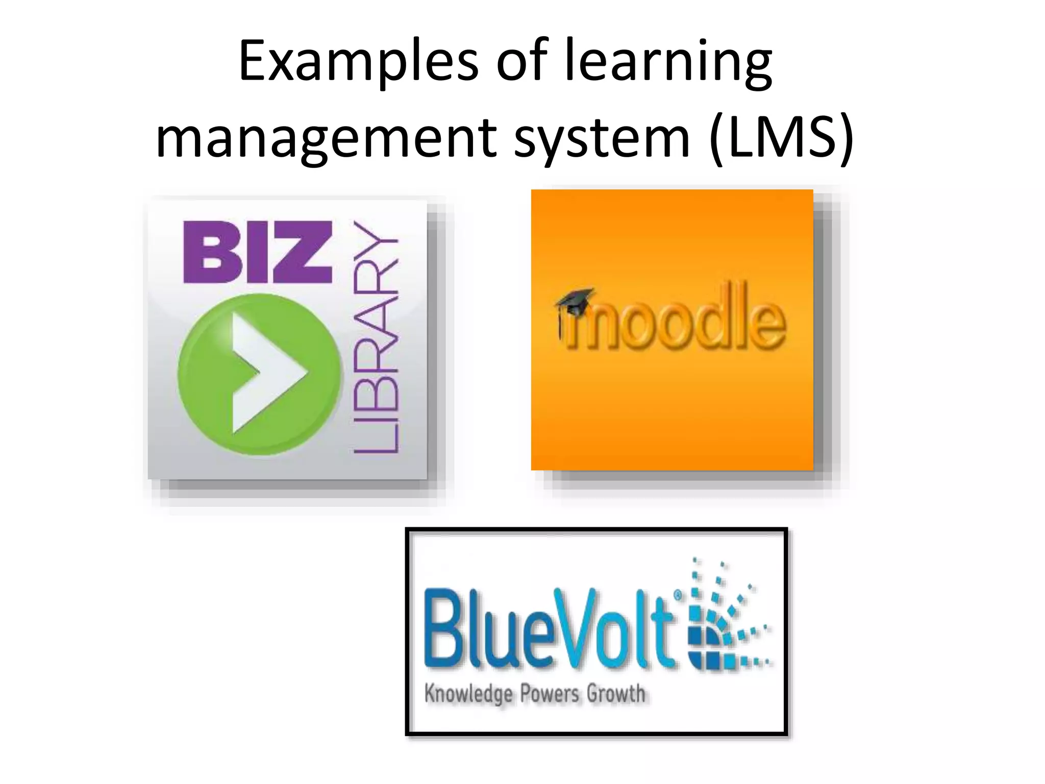 Examples of learning
management system (LMS)

 