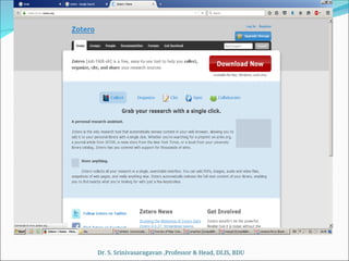 Dr. S. Srinivasaragavan ,Professor & Head, DLIS, BDU
 