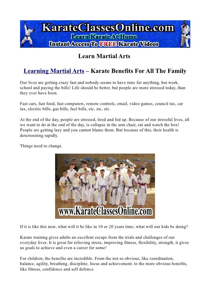Learning Martial Arts Karate Benefits For All The Family