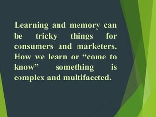 Learning memory and product positioning | PPTX