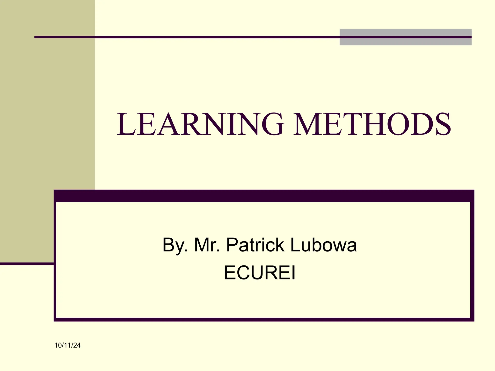 learning methods notes for Foundation courses | PPT