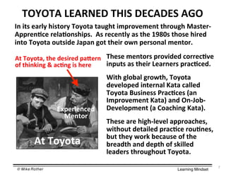 © Mike Rother! Learning Mindset!
&;$:6?$589>3$7:?6=93$!=3=68$68D<76$:PR9=S5P5;6$679=D<7$%8?659]
,RR95;@Q5$95>8@=;?7:R?U$$,?$95Q5;6>3$8?$675$GdeF?$67=?5$7:95N$
:;6=$!=3=68$=D6?:N5$A8R8;$<=6$675:9$=O;$R59?=;8>$P5;6=9U$
!75?5$P5;6=9?$R9=S:N5N$Q=995Q@S5$
:;RD6?$8?$675:9$.589;59?$R98Q@Q5NU$
$
":67$<>=X8>$<9=O67Y$!=3=68$
N5S5>=R5N$:;659;8>$J868$Q8>>5N$
!=3=68$+D?:;5??$L98Q@Q5?$f8;$
&PR9=S5P5;6$J868g$8;N$#;]A=X]
(5S5>=RP5;6$f8$-=8Q7:;<$J868gU$
$
!75?5$895$7:<7]>5S5>$8RR9=8Q75?Y$
O:67=D6$N568:>5N$R98Q@Q5$9=D@;5?Y$
XD6$6753$O=9C$X5Q8D?5$=T$675$
X958N67$8;N$N5R67$=T$?C:>>5N$
>58N59?$679=D<7=D6$!=3=68U$
!#[#!,$.*,1'*($!K&)$(*-,(*)$,2#$
,6$!=3=68Y$675$N5?:95N$R8h59;$
=T$67:;C:;<$i$8Q@;<$:?$7595$
*R59:5;Q5N$
%5;6=9$
,6$!=3=68$
'"
 