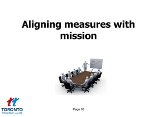Aligning measures with
        mission




         Page 10
 