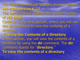 LEARNING MS DOS BASIC | PPSX
