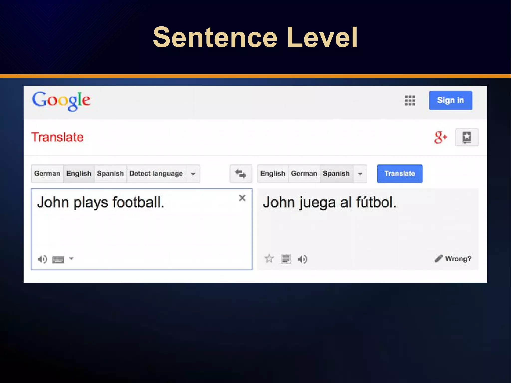 Sentence LevelSentence Level
 