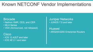 Learning netconf yang from scratch | PPTX