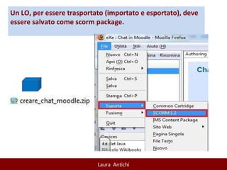 Un LO, per essere trasportato (importato e esportato), deve essere salvato come scorm package. 