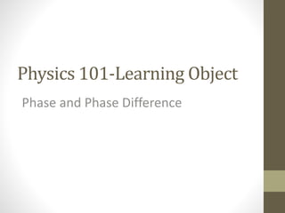 Physics 101-Learning Object
Phase and Phase Difference
 