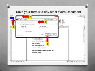 How to create a simple, fillable form using Microsoft Word | PPTX